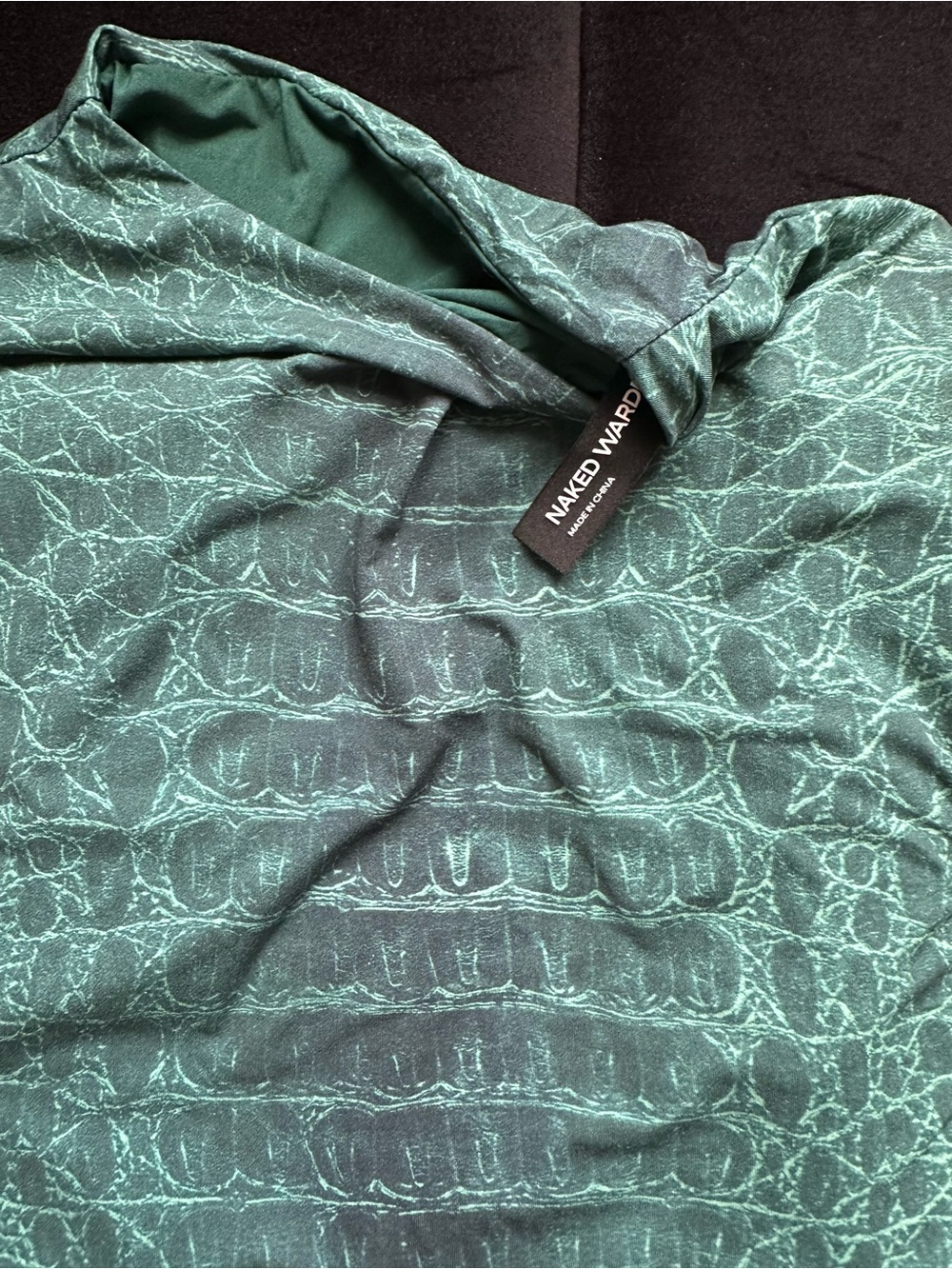 NAKED WARDROBE Emerald Croc mini dress